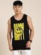 Black Printed Crew Neck Tank Top