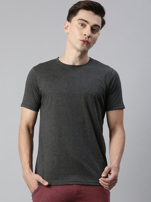 Dark Grey Solid T-shirt