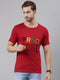 Red Printed Crew Neck Tshirt
