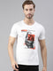 White Printed Crew Neck Tshirt