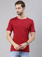 Red Printed Crew Neck Tshirt