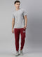 Grey & Maroon Solid Lounge Set
