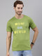 Green Printed Crew Neck Tshirt