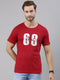 Red Printed Crew Neck Tshirt