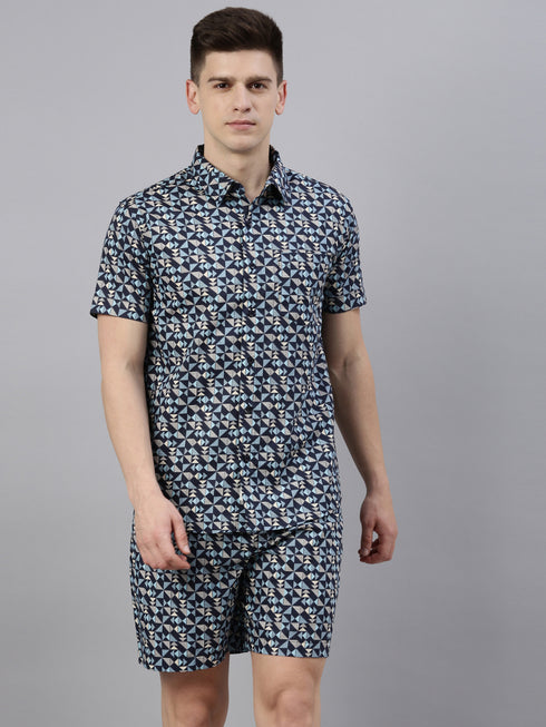 Navy Blue Printed Co-Ord Set