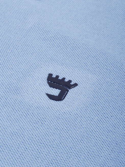 Sky Blue Solid Polo T-Shirt