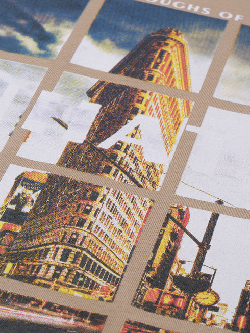 Brown Printed Crew Neck Tshirt