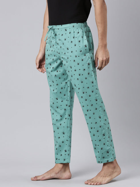 Sea Green Printed Lounge Pant