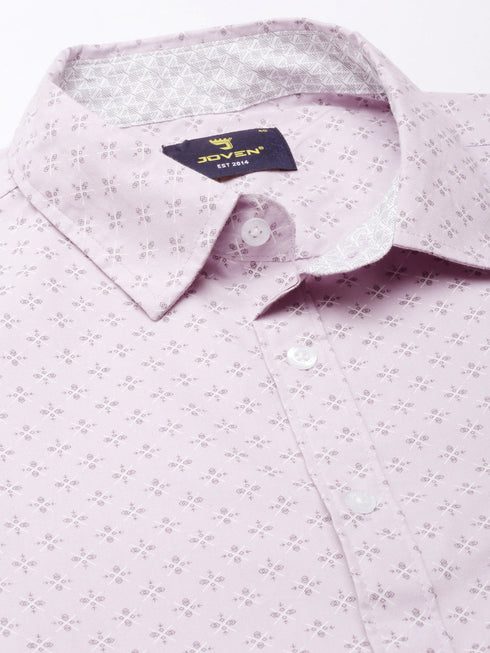 Lavender Printed Full Sleeves Shirt