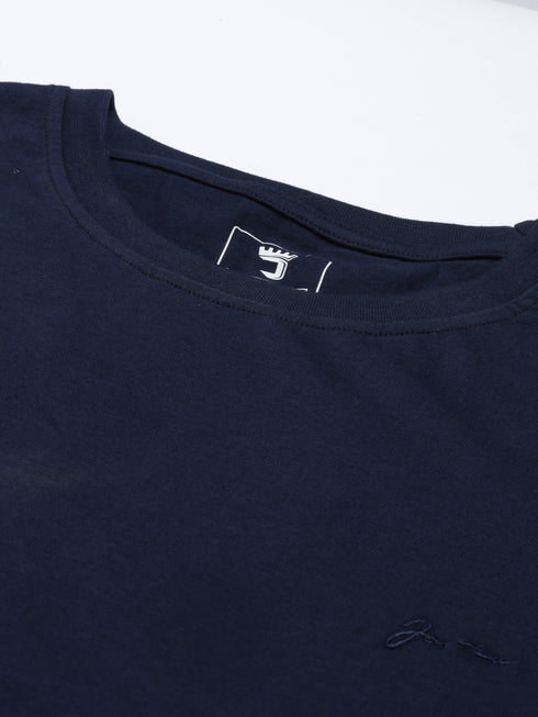 Dark Navy Blue Solid T-Shirt