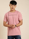 Pink Printed Crew Neck T-shirt