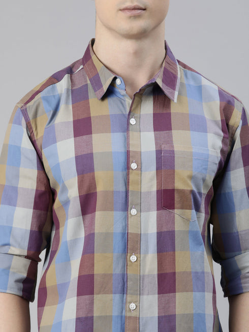 Grey Checks Full Sleeves Shirt