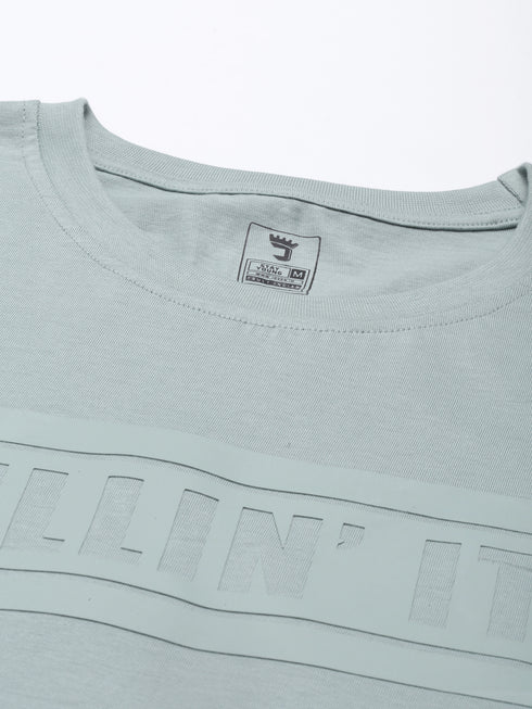 Green Printed Crew Neck Tshirt