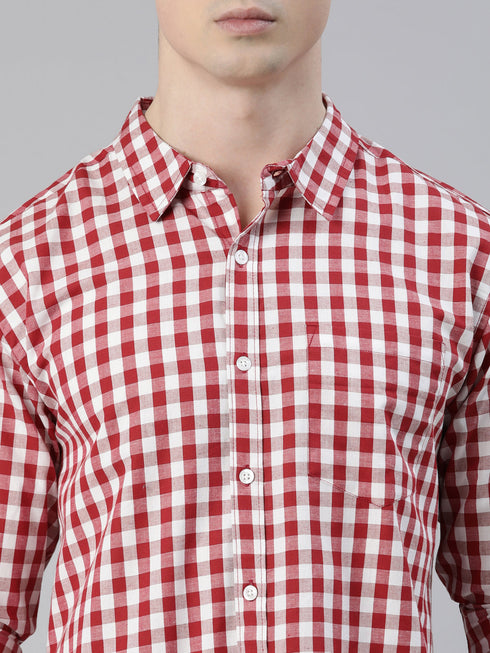 Red Checks Full Sleeves Shirt