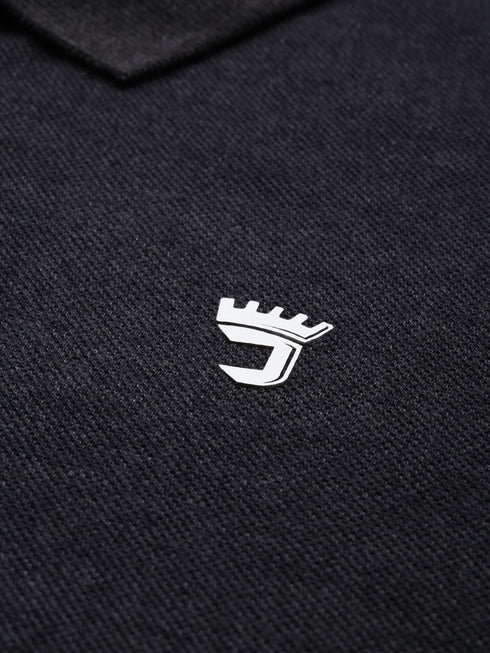 Black Solid Polo T-shirt