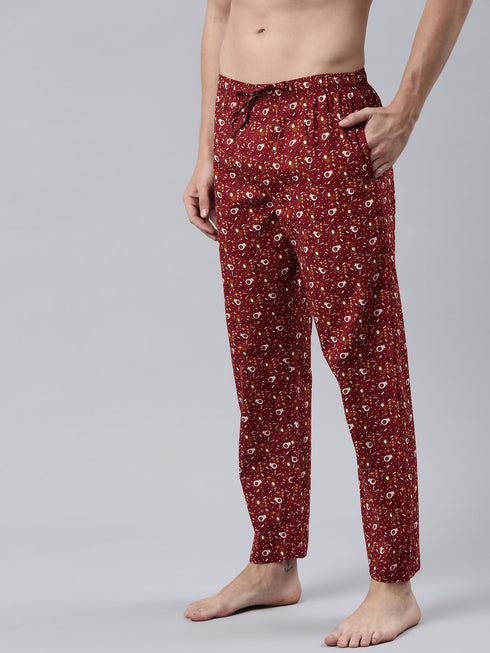 Marron Printed Lounge Pant