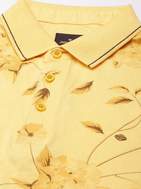 Yellow Printed Polo T-shirt