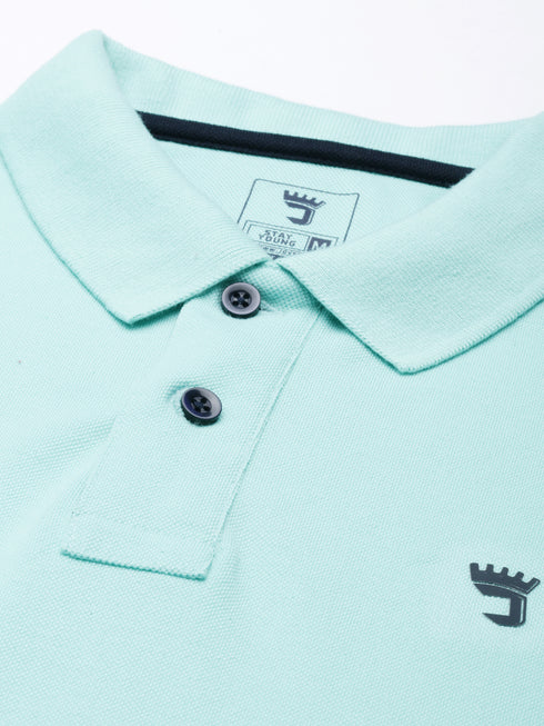 Sea Green Solid Polo Tshirt