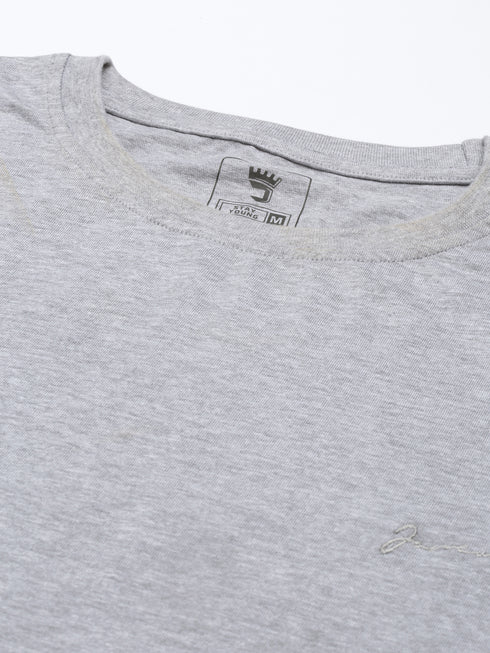 Grey Mel Solid Crew Neck T-Shirt