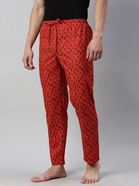 Rust Orange Printed Pyjamas
