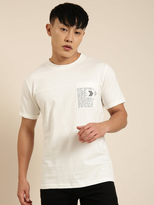 White Printed Crew Neck T-shirt
