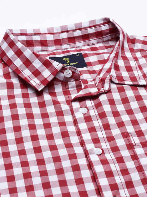 Red Checks Short Sleeves Shirt