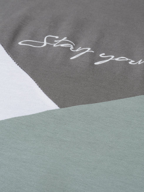 Multicolour Colourblocked Crew Neck Tshirt