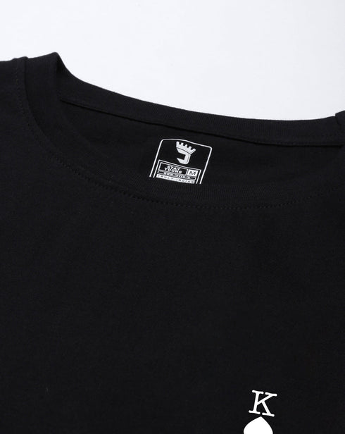 Black Solid Oversized Crew Neck T-shirt