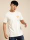 White Printed Oversized Crew Neck T-shirt