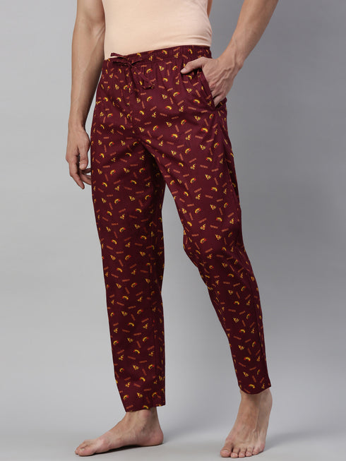 Burgundy Printed Lounge Pant