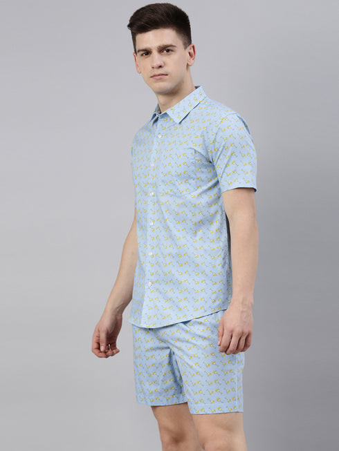 Sky Blue Printed Co-Ord Set