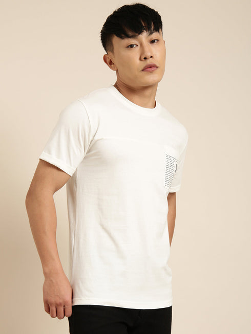 White Printed Crew Neck T-shirt