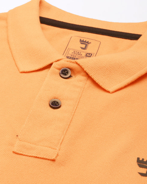 Orange Solid Polo T-shirt