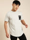 Grey Printed Crew Neck T-shirt