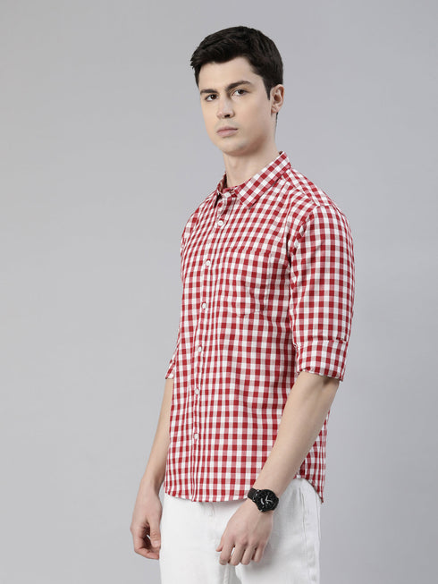 Red Checks Full Sleeves Shirt