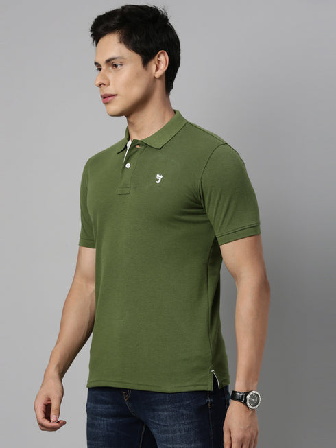 Green Solid Polo T-Shirt