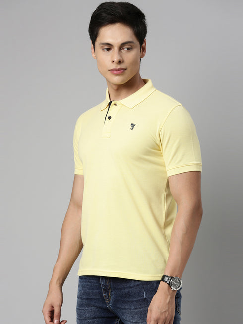 Yellow Solid Polo T-Shirt
