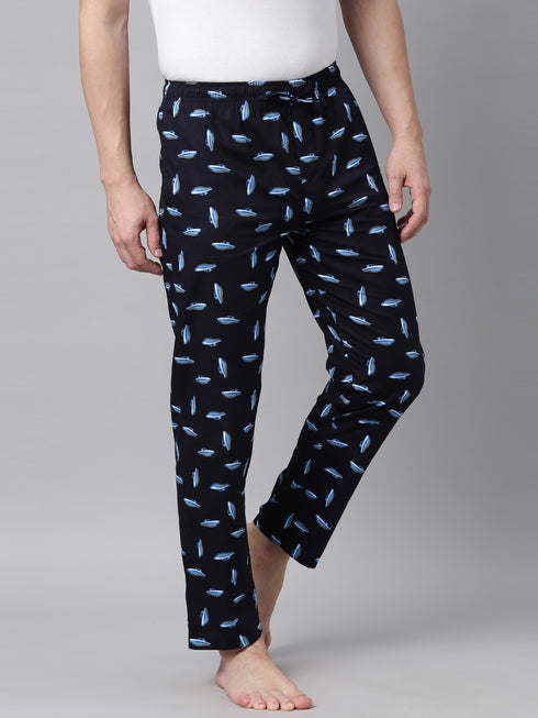 Navy Blue Printed Lounge Pant