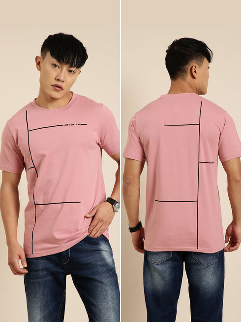 Pink Printed Crew Neck T-shirt