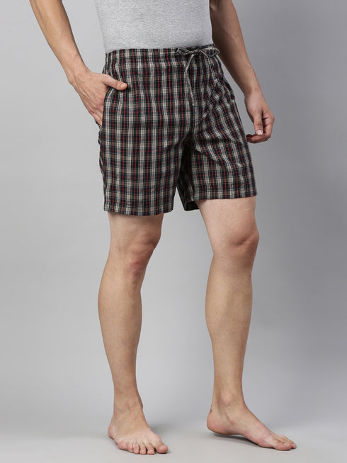 Black Checks Lounge Short