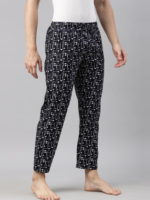 Navy Blue Printed Lounge Pant