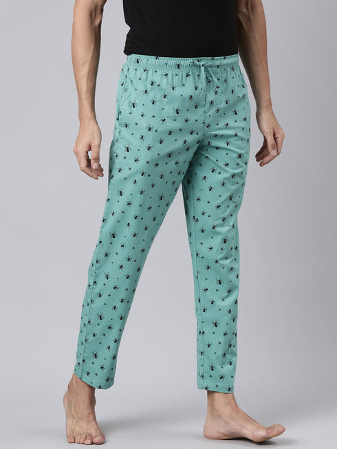Sea Green Printed Lounge Pant