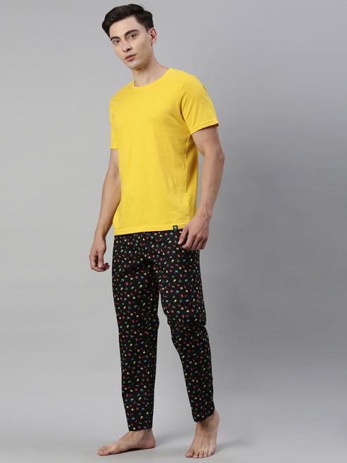 Yellow & Black Assorted Night Suit