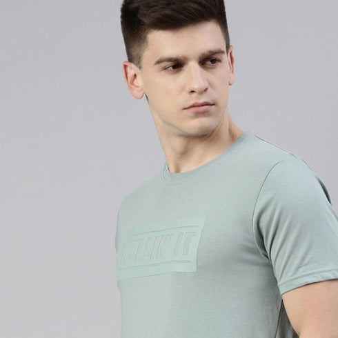 Green Printed Crew Neck Tshirt