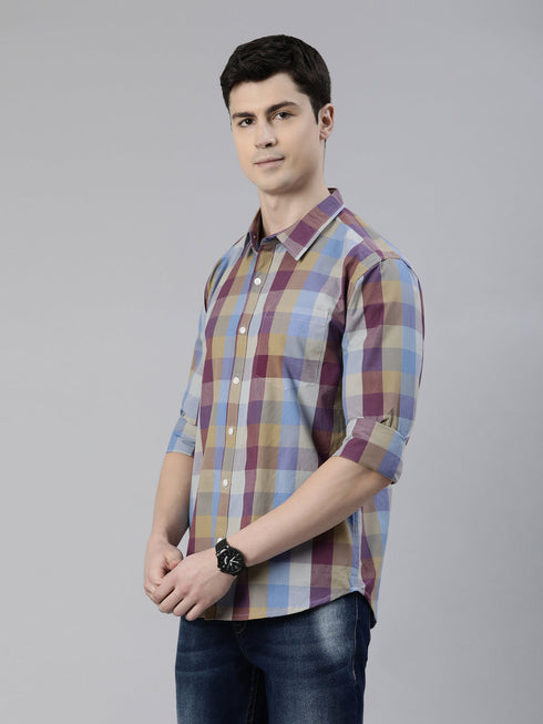 Grey Checks Full Sleeves Shirt