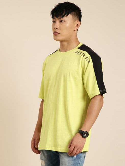 Green Printed Oversized Crew Neck T-shirt
