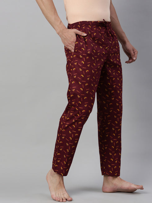 Burgundy Printed Lounge Pant