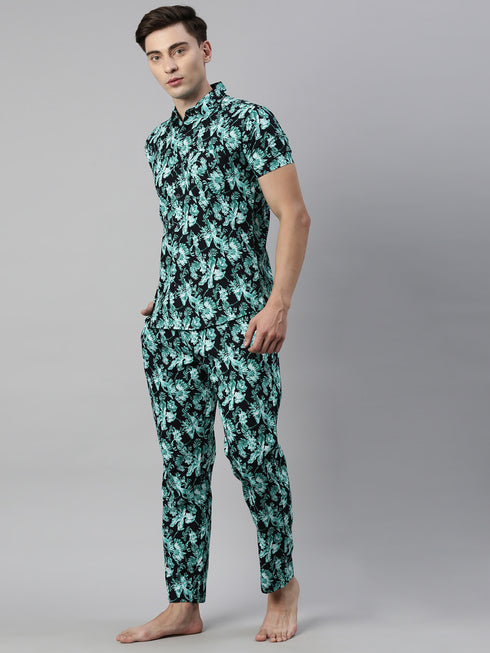 Black & Green Assorted Night Suit