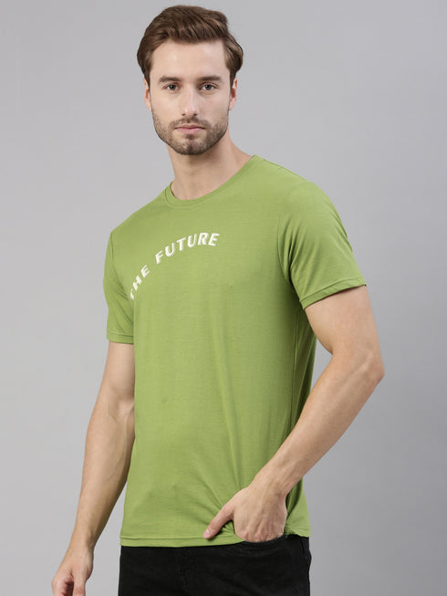 Green Printed Crew Neck T-shirt