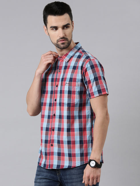 Red Checks Short Sleeves Shirt